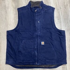 Carhartt MEN'S MOCK-NECK SHERPA-LINED VEST - LOOSE FIT - WASHED DUCK size XL